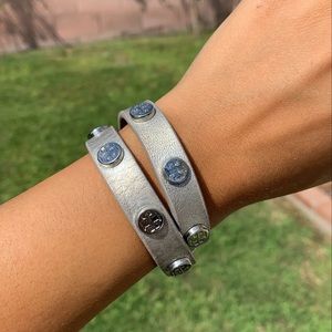 Metallic Tory Burch Wrap Bracelet